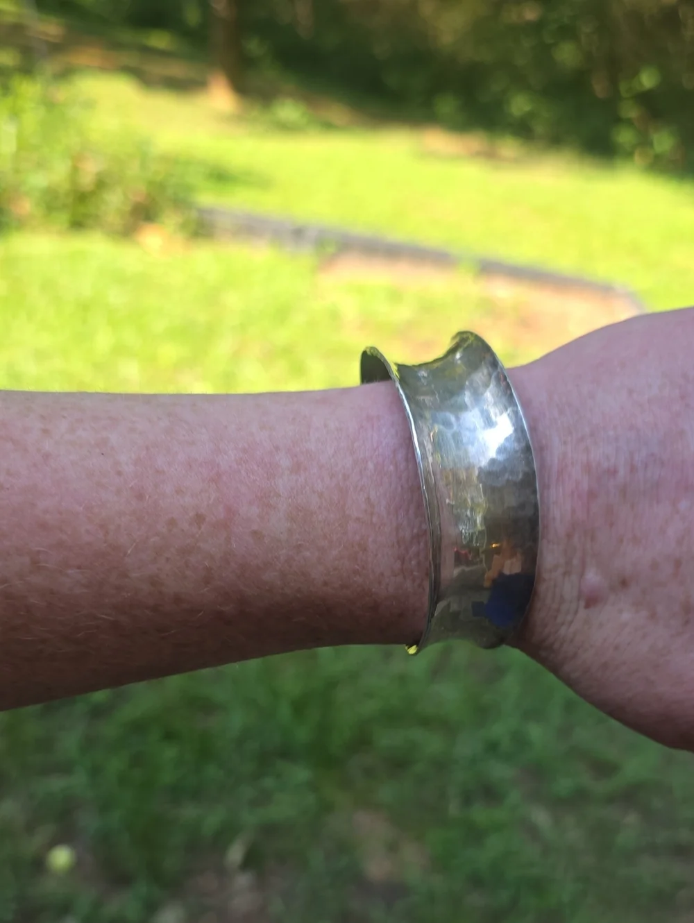 Silver Cuff Bracelet - Polished Metal Wearable